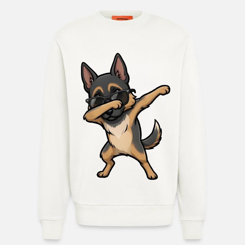 Dabbing German Shepherd - Sweatshirt - made by SPREAD - OFF WHITE