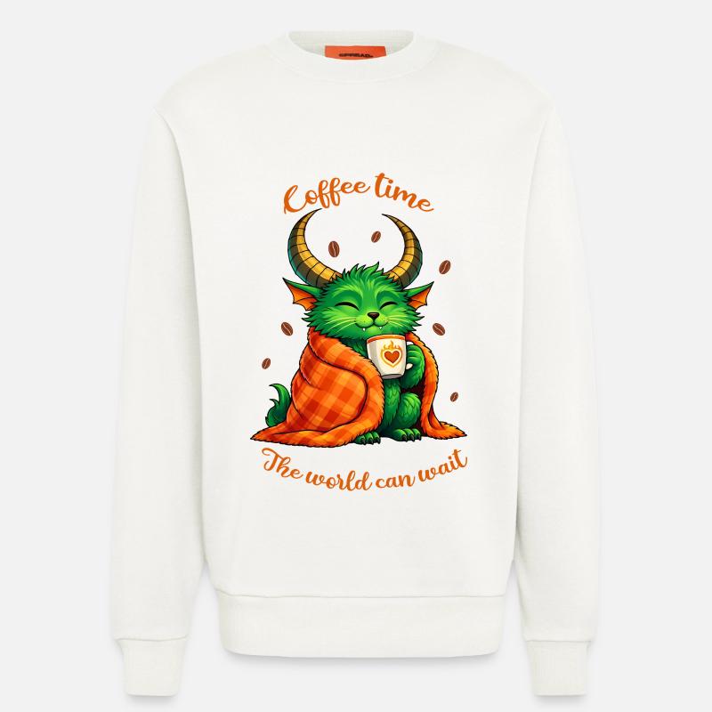 Kaffeezeit – Ein kleines Kaffeemonster - Sweatshirt - made by SPREAD  - OFF WHITE