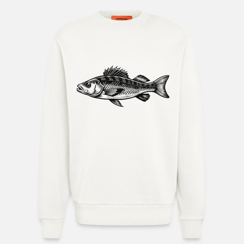 Wolfsbarsch - Angler - Geschenk - Sweatshirt - made by SPREAD - OFF WHITE
