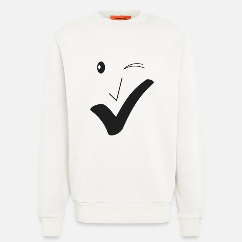 Feines Lächeln Feines Gesicht A03. - Sweatshirt - made by SPREAD  - OFF WHITE
