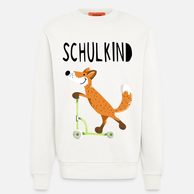 Endlich Schuldkind - Kleiner Fuchs mit Roller - Sweatshirt - made by SPREAD  - OFF WHITE