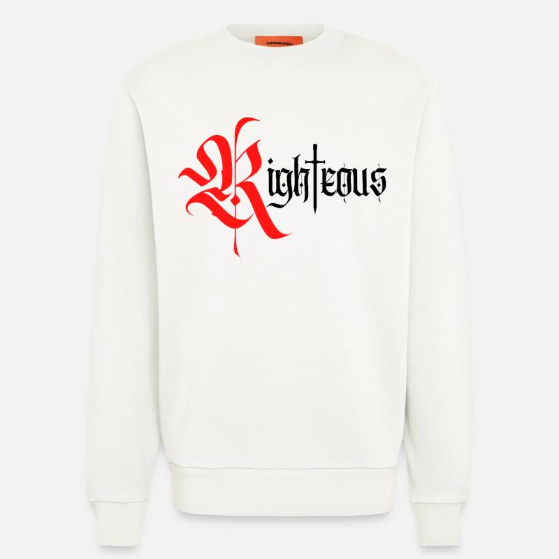 Conception gothique vertueuse avec épée - Sweat bio décontracté fabriqué en UE - OFF WHITE