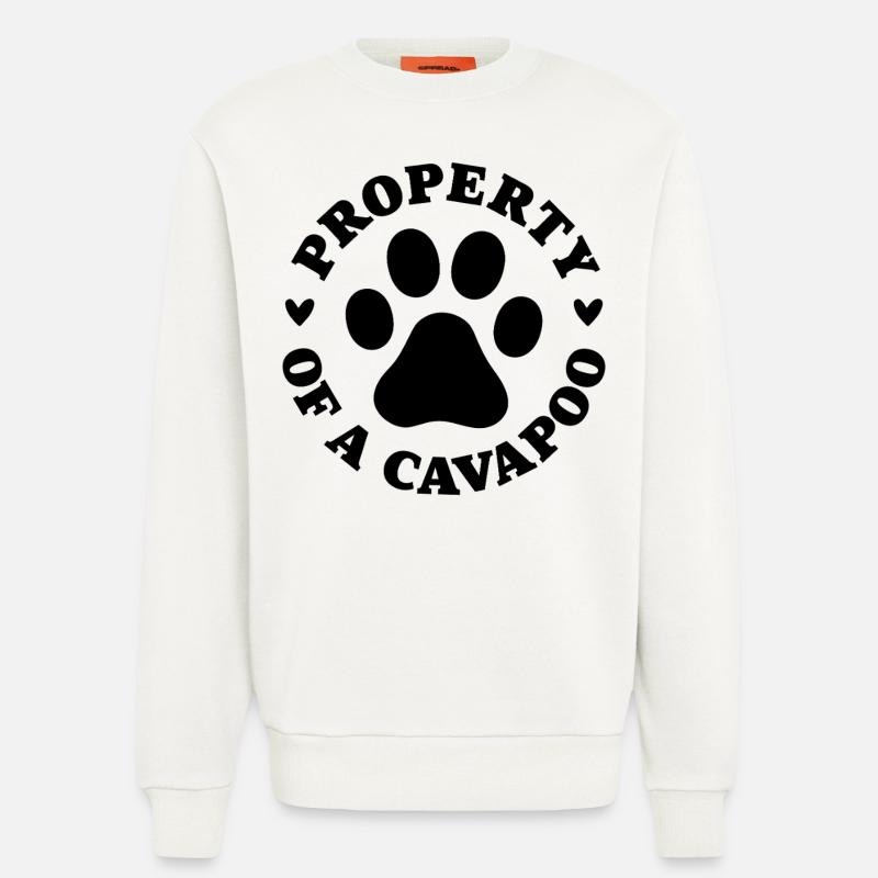 Propriété d’un Cavapoo - Sweat bio décontracté fabriqué en UE - OFF WHITE