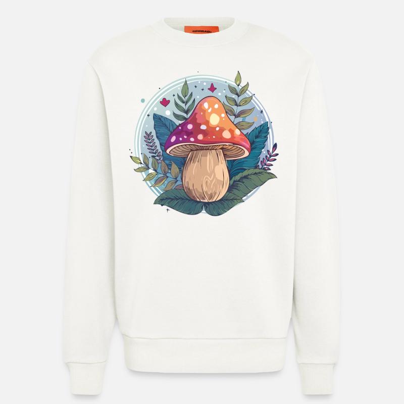 Flowers,toadstool,mushroom,forest,illustration - Sweatshirt - made by SPREAD  - OFF WHITE
