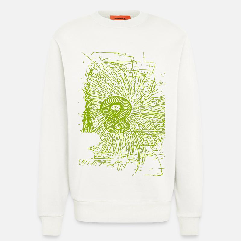 Conception abstraite - Sweat bio décontracté fabriqué en UE - OFF WHITE