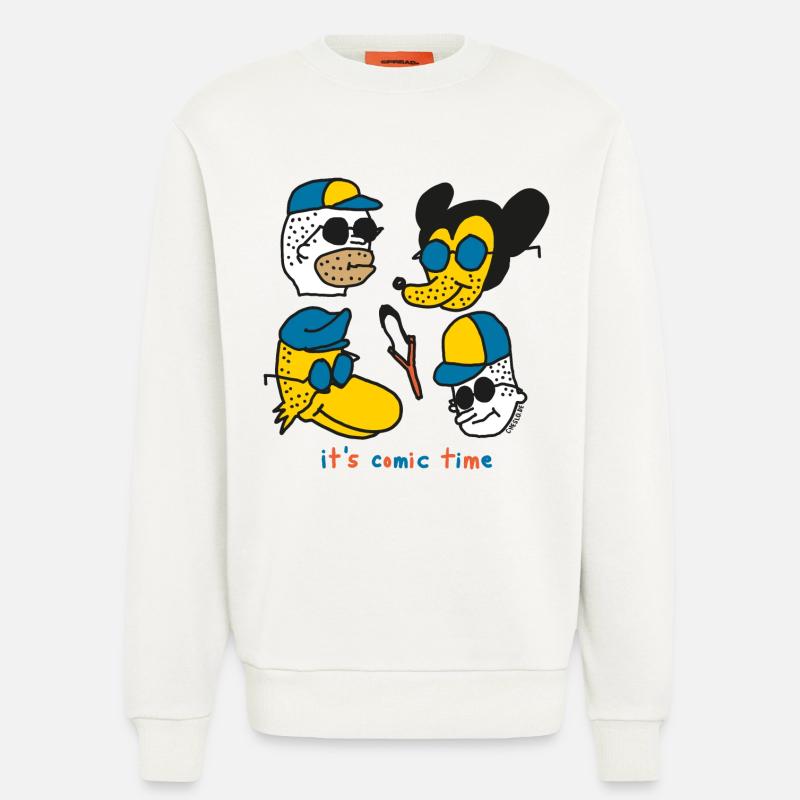 It´s Comic Time by Cheslo - Sweatshirt - made by SPREAD  - OFF WHITE