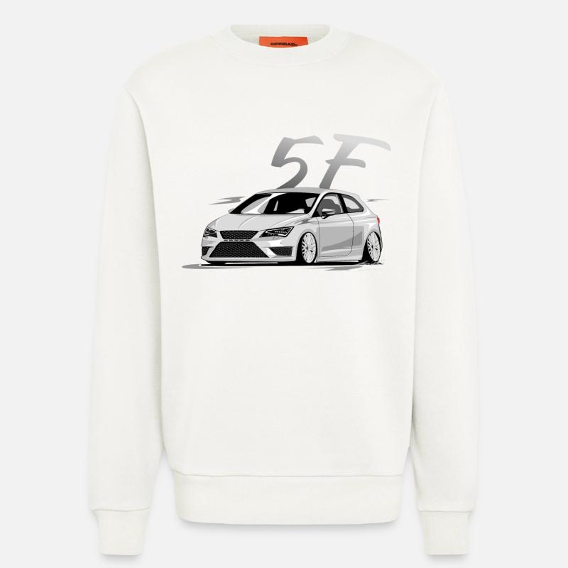 Leon 5f fr, Low, Deep, Stanced, Cupra - Sweatshirt - made by SPREAD  - OFF WHITE