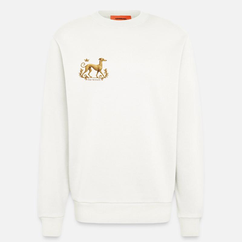 Libérez le Galgo - Broderie n°01 - Sweat bio décontracté fabriqué en UE - OFF WHITE