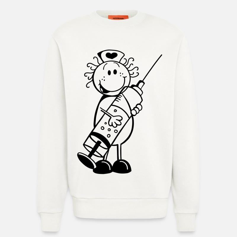 Krankenschwester Strichmännchen - Geschenk - Sweatshirt - made by SPREAD  - OFF WHITE