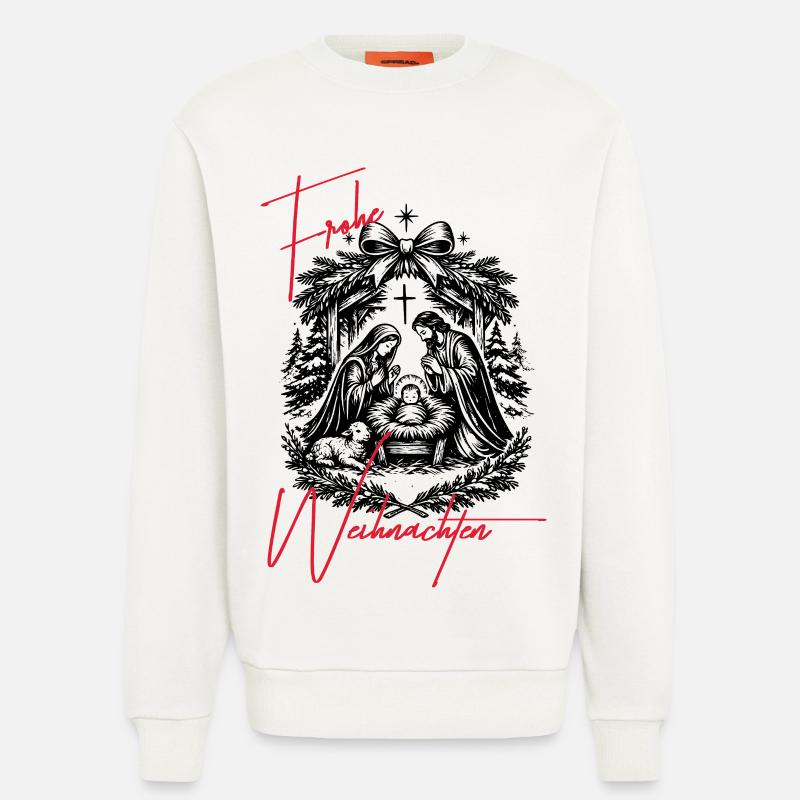 Weihnachtskrippe - Sweatshirt - made by SPREAD  - OFF WHITE