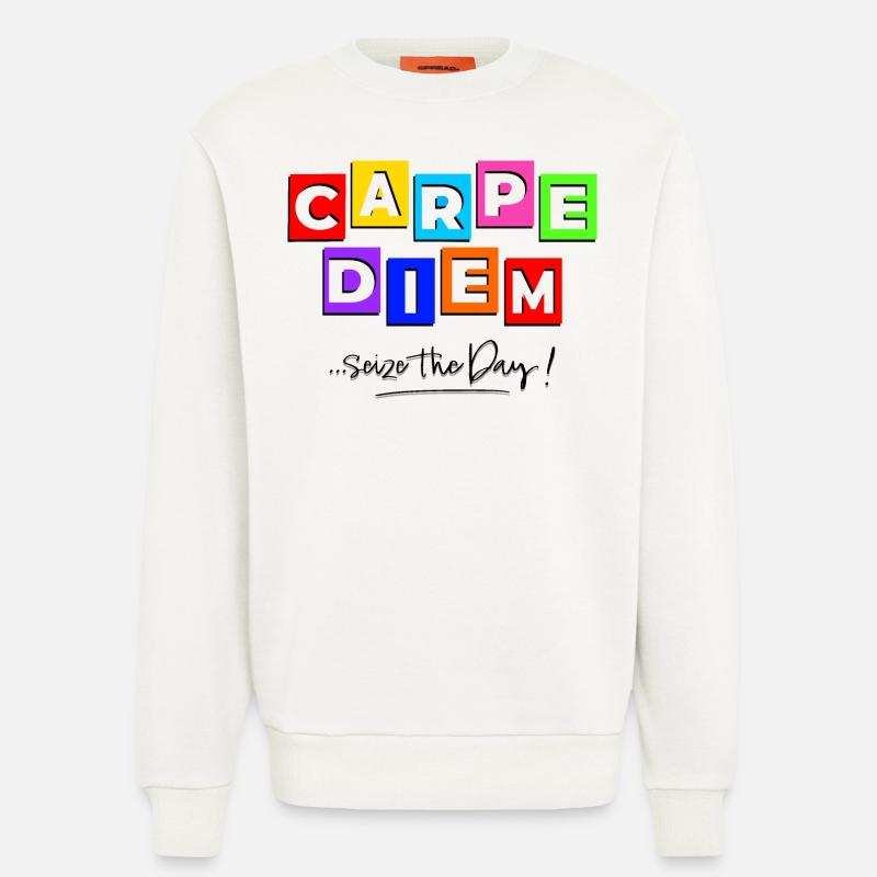 Carpediem im Comic-Stil - Sweatshirt - made by SPREAD  - OFF WHITE