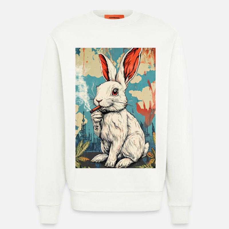 GraffitiHase Zigarette - Sweatshirt - made by SPREAD  - OFF WHITE