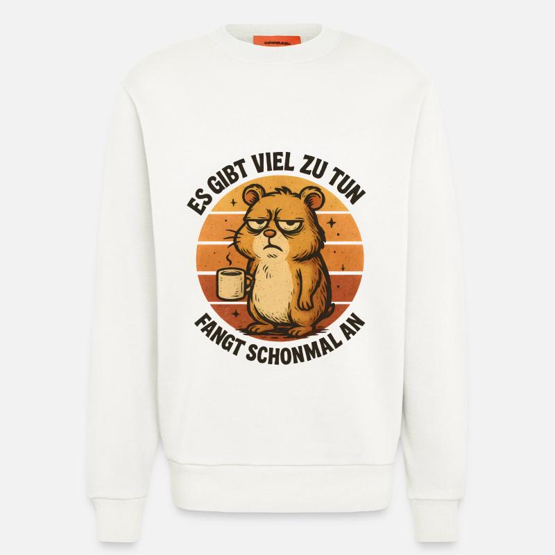 Grimmiger Hamster mit Kaffee - Sweatshirt - made by SPREAD  - OFF WHITE