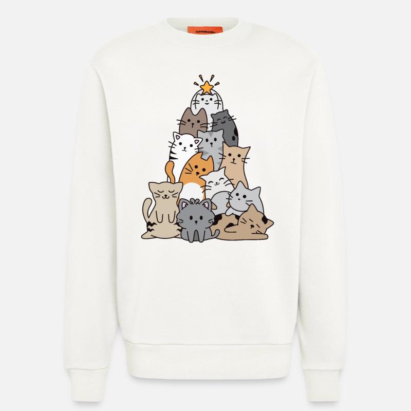 Katze Weihnachtsbaum - Sweatshirt - made by SPREAD  - OFF WHITE
