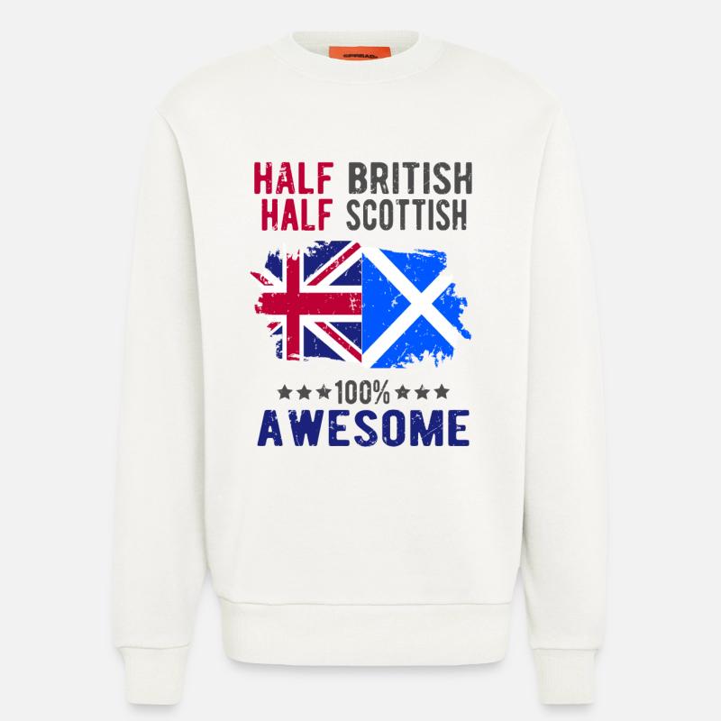 Half British Half Scotsman - Sweatshirt - made by SPREAD - OFF WHITE