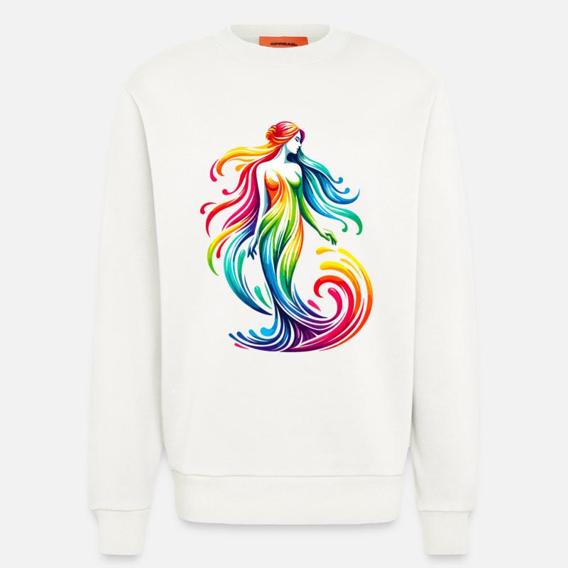 Jungfrau Sternzeichen Lebendiges Regenbogen-Design - Sweatshirt - made by SPREAD  - OFF WHITE