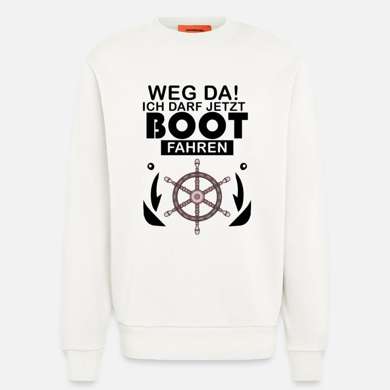 Bootsführerschein Motorboot Geschenk - Sweatshirt - made by SPREAD  - OFF WHITE