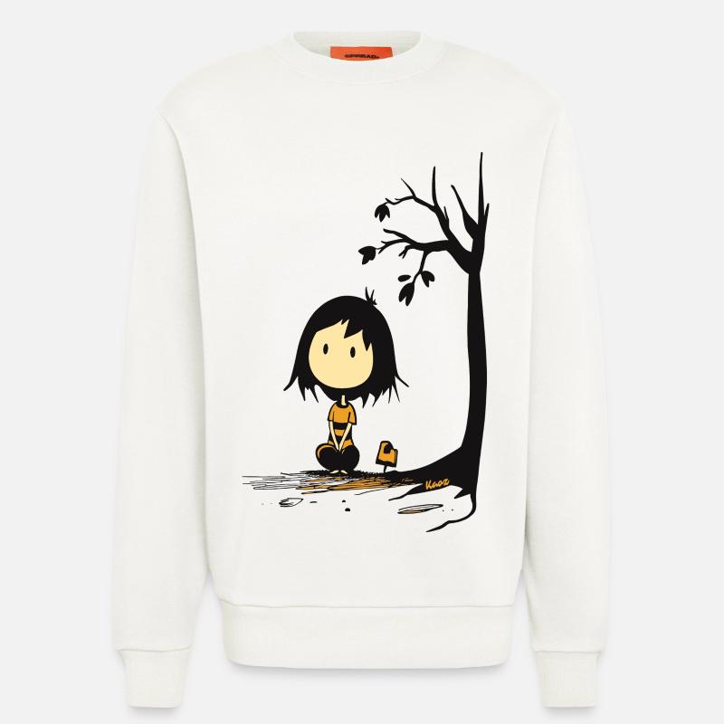 Wunderliches Mädchen unter sternenlosem Baum - Sweatshirt - made by SPREAD - OFF WHITE