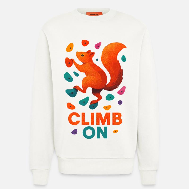 Bouldern Eichhörnchen Klettern Motivation Geschenk - Sweatshirt - made by SPREAD  - OFF WHITE