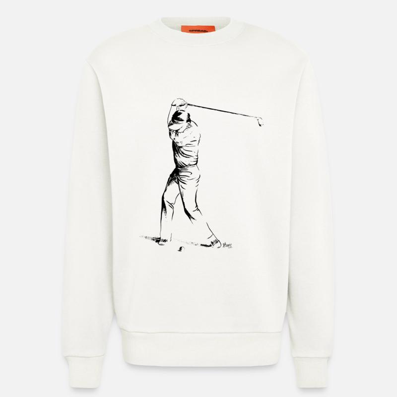 Bild eines Golfers während des Spiels - Sweatshirt - made by SPREAD  - OFF WHITE
