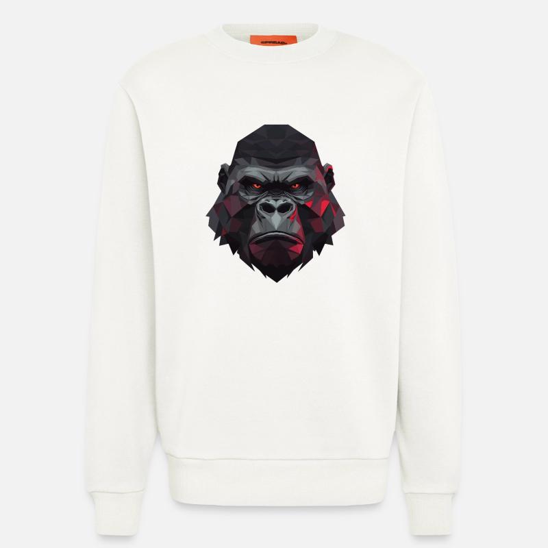 Polygon Gorilla mit roten Augen - Sweatshirt - made by SPREAD  - OFF WHITE