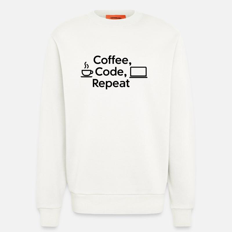 Coffee & Code: Daily Routine - Sweatshirt - made by SPREAD  - OFF WHITE