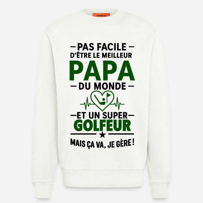 Herz + Golf – Super Papa Golfer - Sweatshirt - made by SPREAD  - OFF WHITE