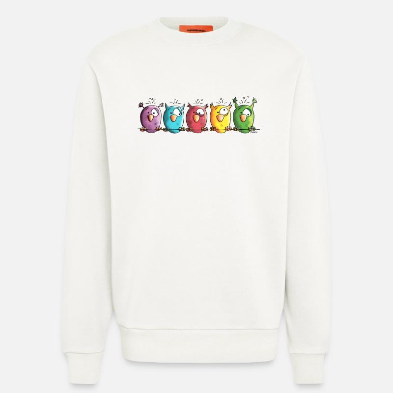 Funny Owls - Eule - Vogel - Sweatshirt - made by SPREAD - OFF WHITE