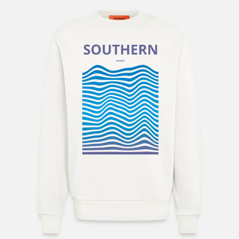Océans dévastés : Sud - Sweat bio décontracté fabriqué en UE - OFF WHITE