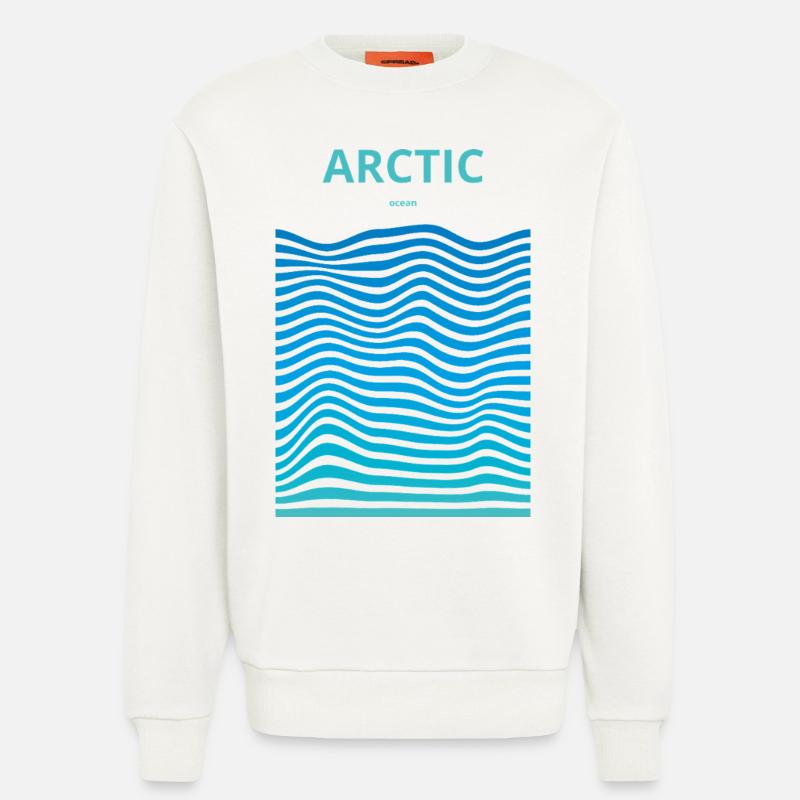 Distorded Oceans: Arctic - Sweatshirt - made by SPREAD  - OFF WHITE