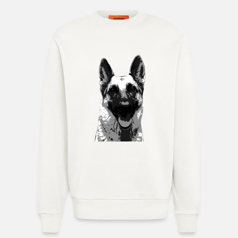 Schäferhund - deutscher Schäferhund Kopf Geschenk - Sweatshirt - made by SPREAD  - OFF WHITE