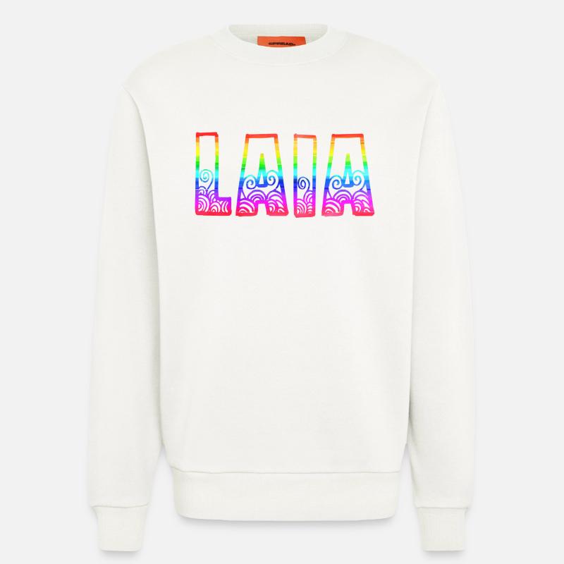 laia rs regenbogen - Sweatshirt - made by SPREAD  - OFF WHITE