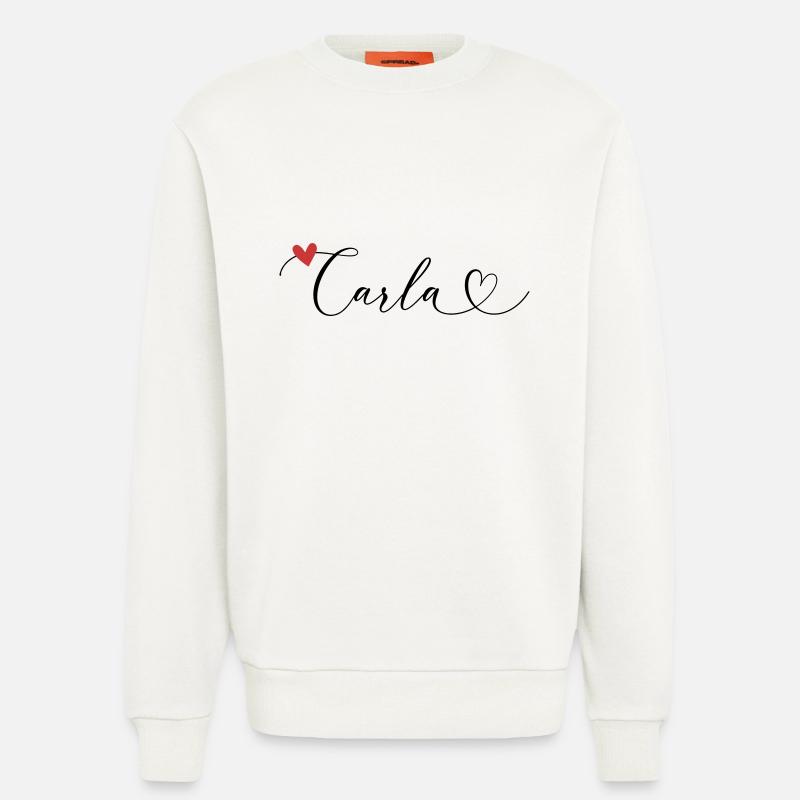Carla Surname First name Calligraphy Heart - Sweatshirt - made by SPREAD  - OFF WHITE