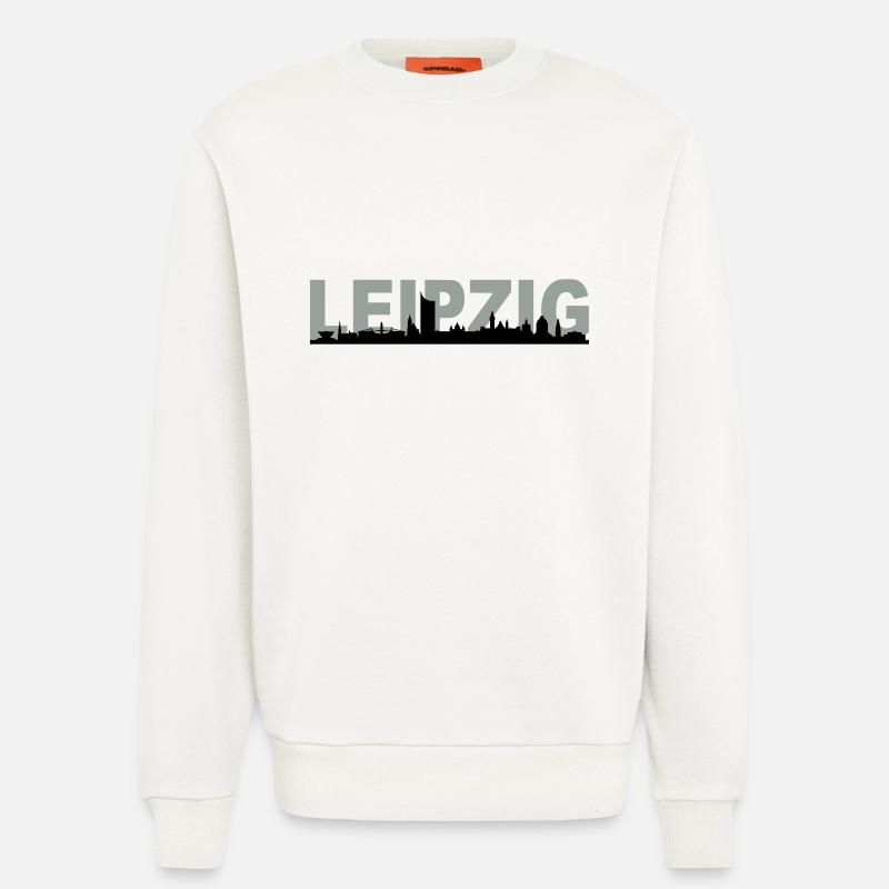 Skyline Leipzig Name - Sweatshirt - made by SPREAD  - OFF WHITE