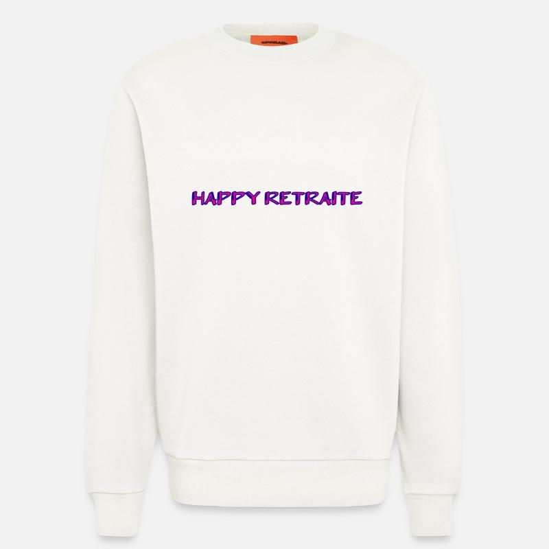 RETRAITE. RETRAITE. RETRAITEE. RETRAITE - Sweat bio décontracté fabriqué en UE - OFF WHITE