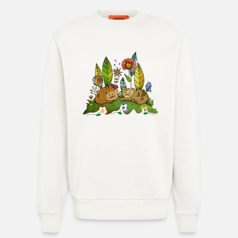 Katzen - Sweatshirt - made by SPREAD - OFF WHITE