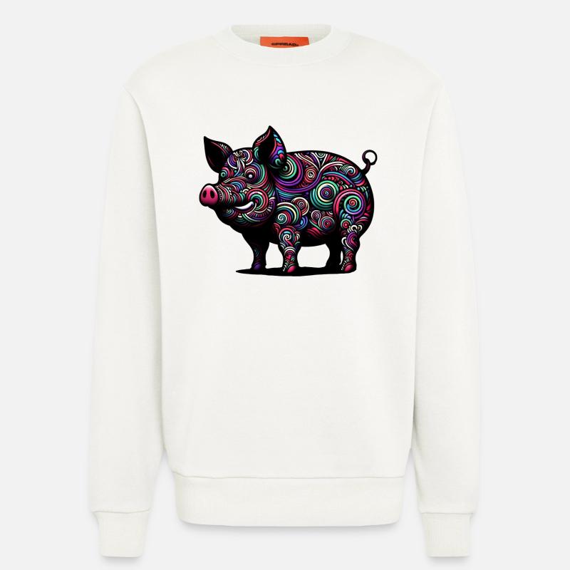 Buntes Schwein - Sweatshirt - made by SPREAD - OFF WHITE
