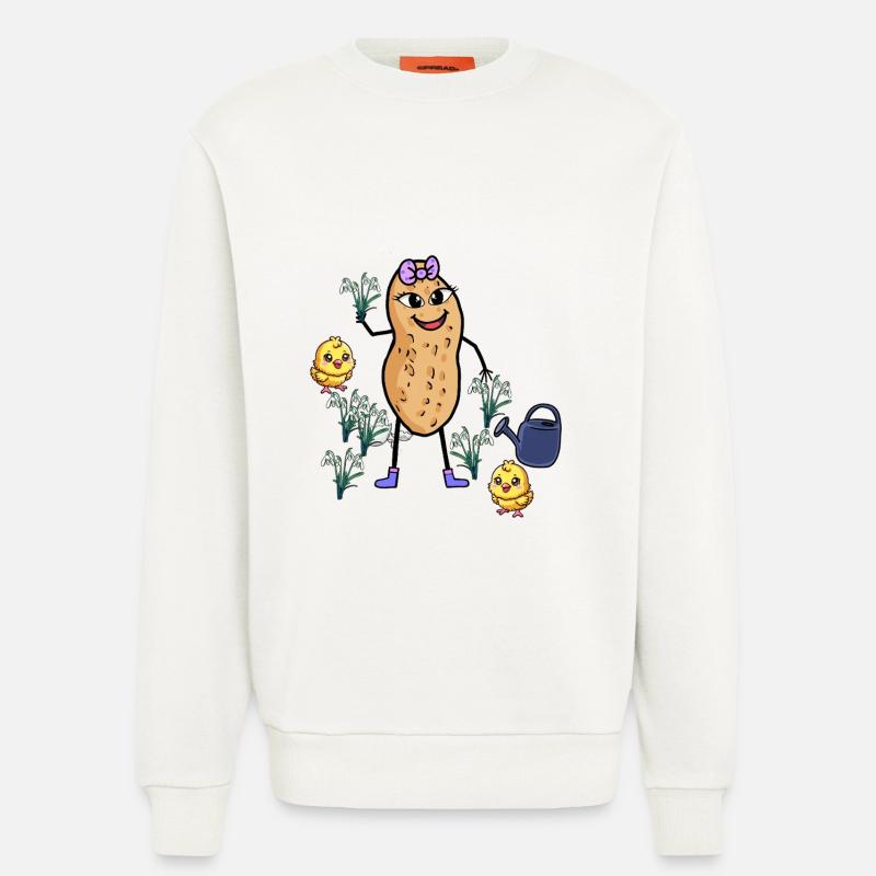 Peanut Spring Easter Chick Snowdrop - Sweatshirt - made by SPREAD  - OFF WHITE