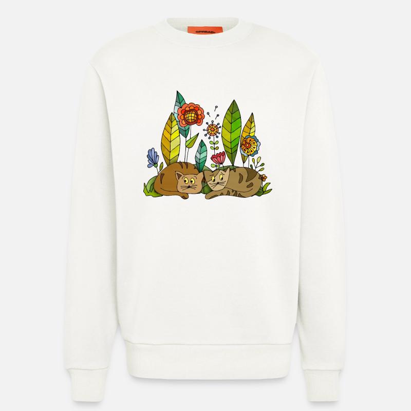 Cats - Sweatshirt - made by SPREAD  - OFF WHITE