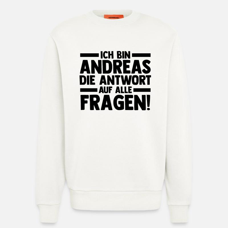 First name Andreas - Sweatshirt - made by SPREAD  - OFF WHITE