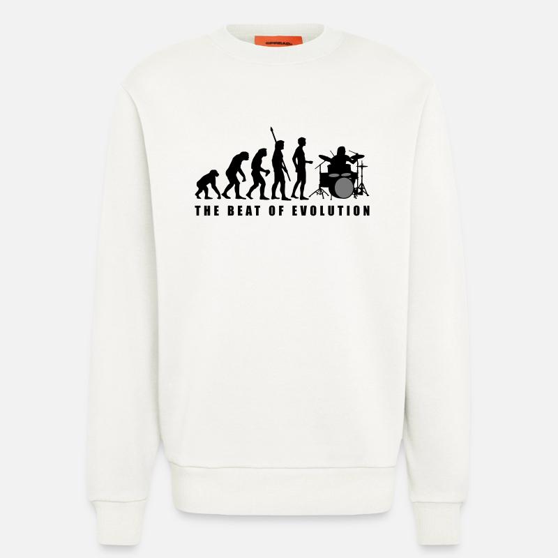 evolution_drummer_c_2c - Sweatshirt - made by SPREAD  - OFF WHITE