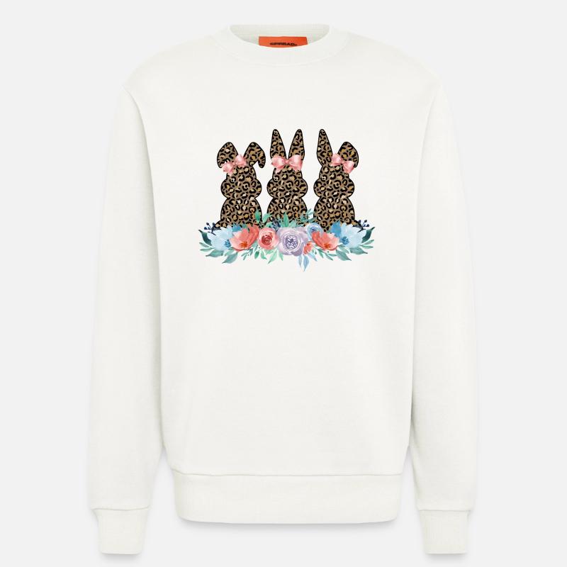 leopard rabbits - Sweatshirt - made by SPREAD - OFF WHITE