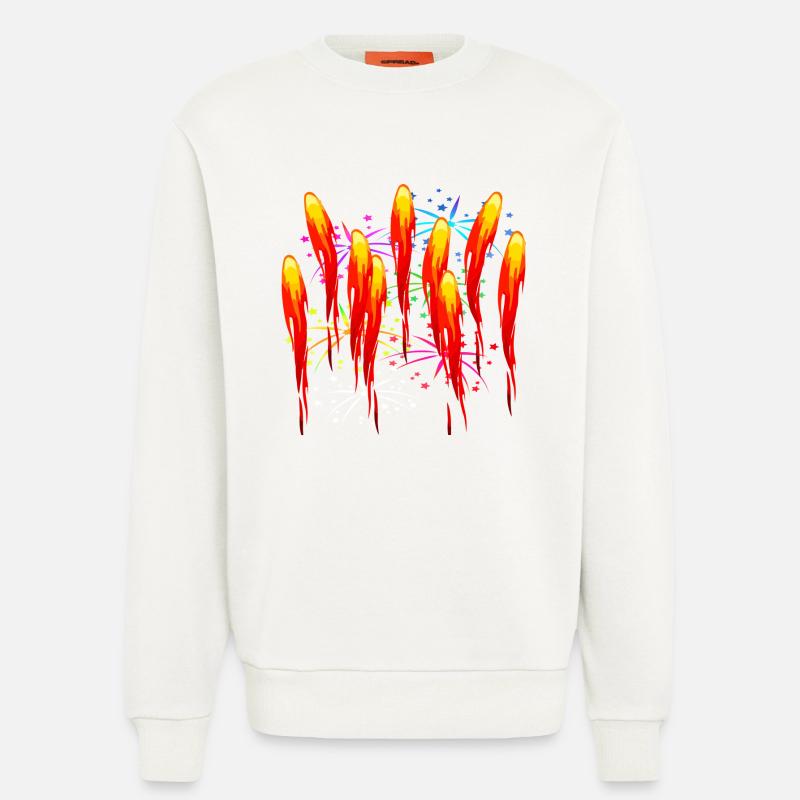 Feuer firework fire Feuerwerk - Sweatshirt - made by SPREAD - OFF WHITE