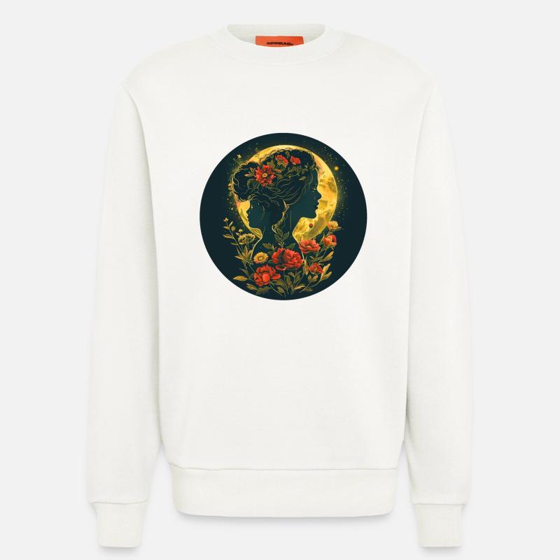 Mutter und Tochter im Mondschein - Sweatshirt - made by SPREAD  - OFF WHITE