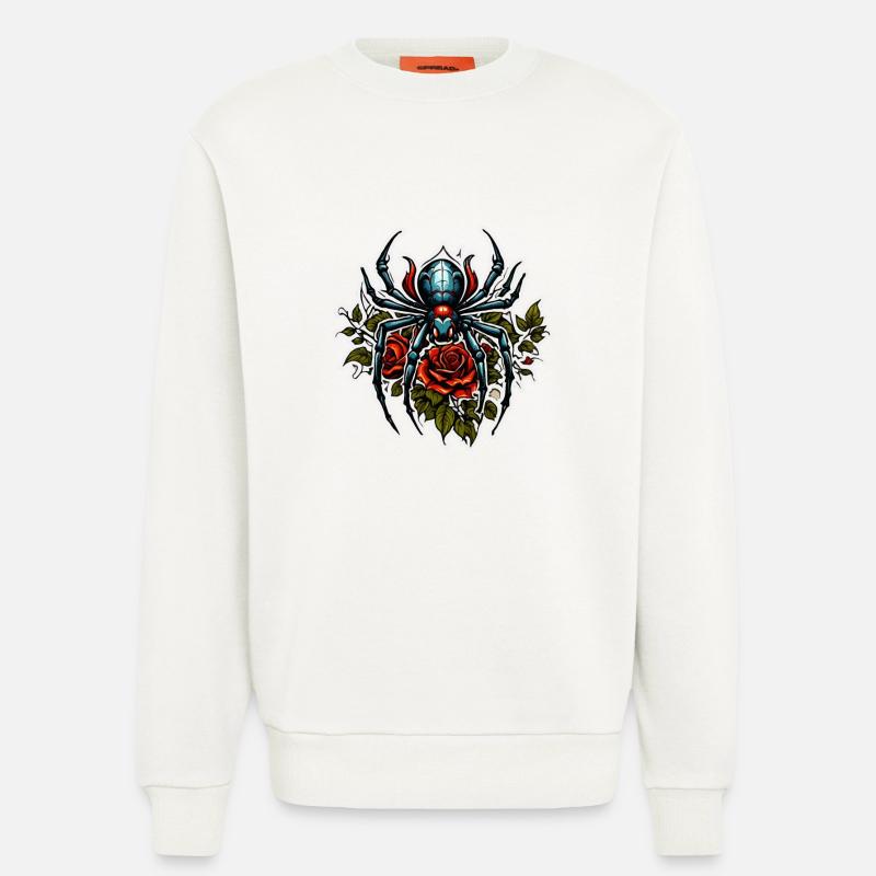 Spider / Web / Pet / Reptile / Eight-legged - Sweatshirt - made by SPREAD  - OFF WHITE
