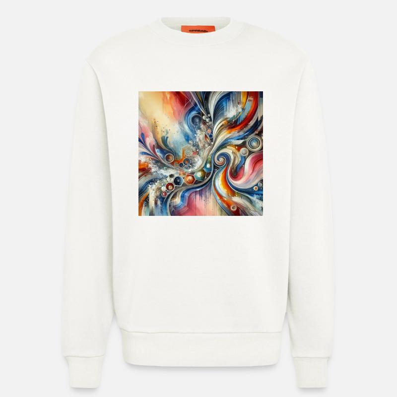 Lebendige Echos - Abstraktes Gemälde - Sweatshirt - made by SPREAD - OFF WHITE