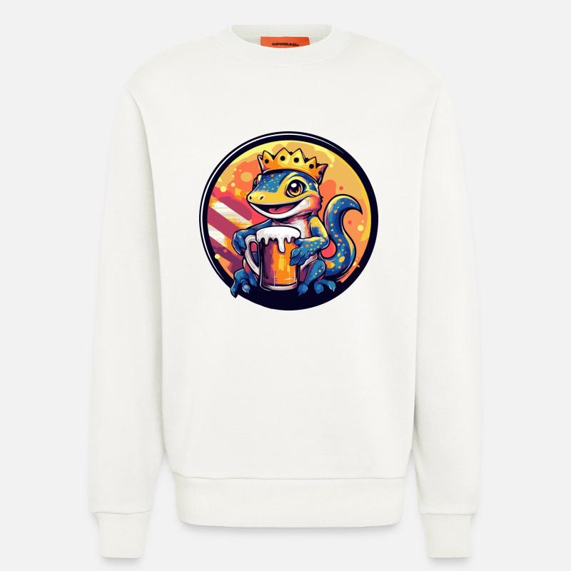 Lizard Beer Comic - Sweatshirt - made by SPREAD - OFF WHITE