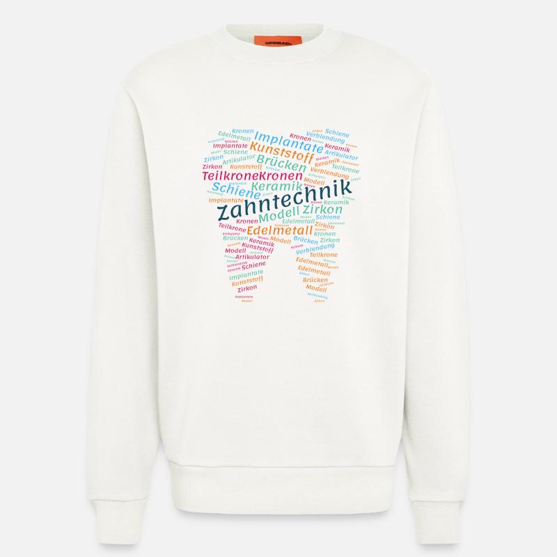 Zahntechnik Wordcloud bunt - Sweatshirt - made by SPREAD  - OFF WHITE