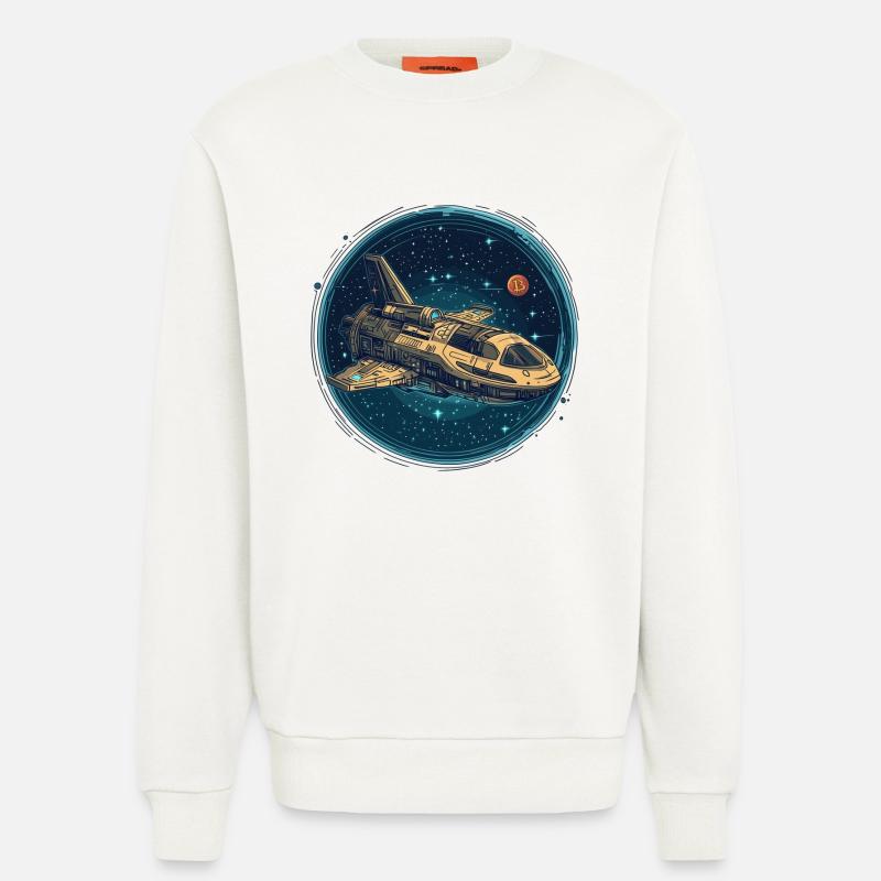 Bitcoin Shuttle: Aufbruch ins Krypto-Universum! - Sweatshirt - made by SPREAD  - OFF WHITE