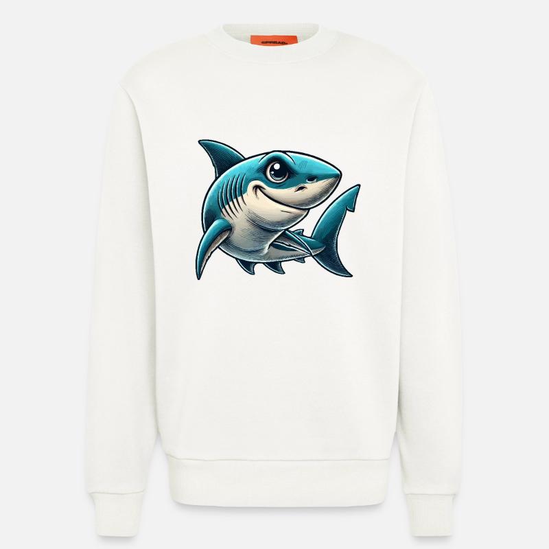 Shark Comic - Sweatshirt - made by SPREAD - OFF WHITE
